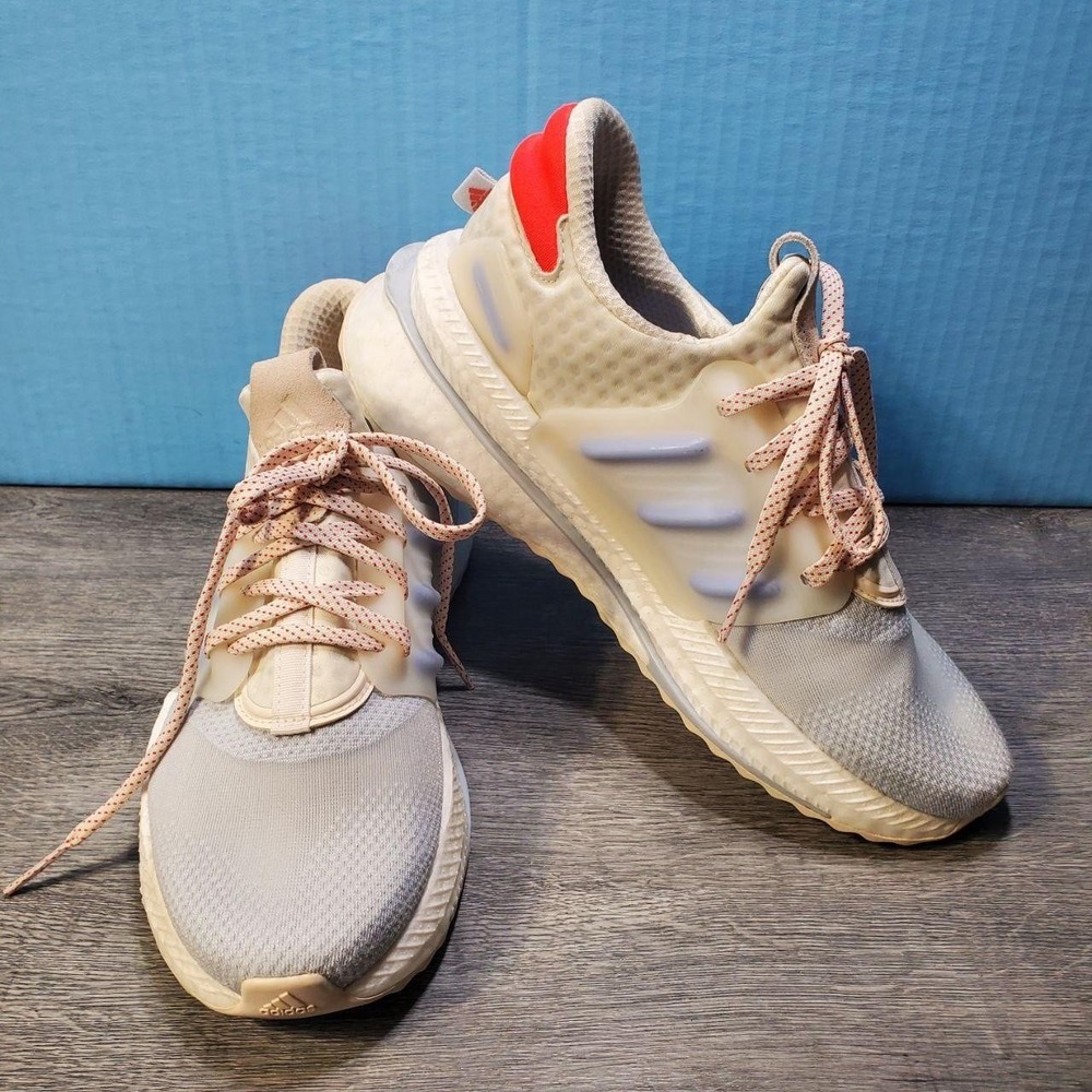 Adidas‎ Ultraboost 22 Shoes Womens Size 8 White Cream Red Boost Running Sneakers